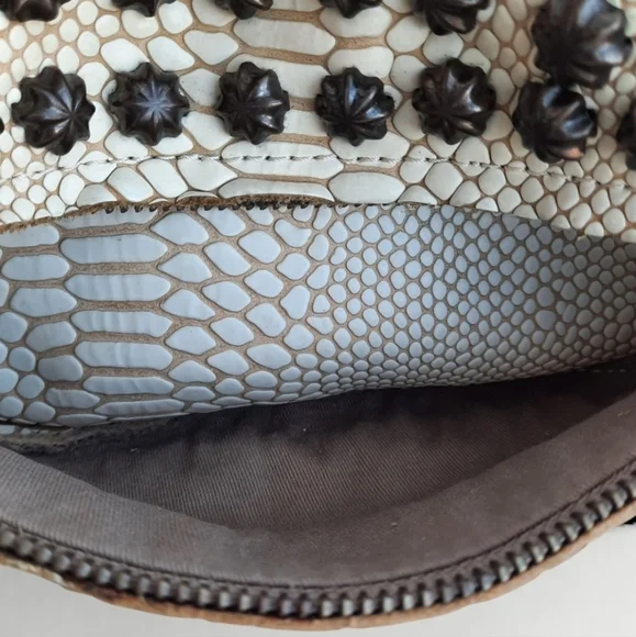 FREEBIRD Cobra Stud Waist Sling Bag Leather Fanny Pack Bum Belt Biker Punk Snake - Picture 8 of 11